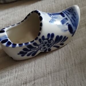 Vintage Netherlands Holland Delfts #24 Blue And White Ashtray 4"L